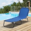Afbeelding van Outsunny Blau Metalen Ligstoel van Polyester