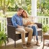 Afbeelding van Outsunny Rattan 2-zitsbank - PE-rattan, staal - 115L x 63B x 85H cm - Khaki