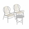 Afbeelding van SONGMICS Balkonset - Tafel en 2 Stoelen - Weerbestendig PE-Polyrattan