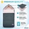 Afbeelding van KIDUKU Wintervoetenzak voor kinderwagen, wasbaar, grijs, 95x50 cm, met ritssluiting en tas
