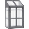 Afbeelding van Outsunny kas - grijs dennenhout en kunststof - 70L x 50B x 120H cm