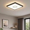 Afbeelding van Briloner Leuchten FREE - LED plafondlamp met achtergrondverlichting - 18 W - vierkant - wit-zwart