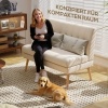 Afbeelding van Homcom Loveseat - Polyester, rubberhout - 118L x 68B x 90H cm - Beige