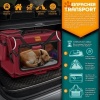 Afbeelding van TRESKO® Opvouwbare hondenbox XL Rood met likmat en spatel, 83 x 58 x 58 cm, voor honden en katten