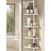 Afbeelding van Songmics Uitschuifbaar Hoekrek, Wit, Voor Douche en Handdoeken, 85-305 cm