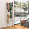 Afbeelding van HOMCOM Handdoekladder, 49 x 167,5 cm, ruimtebesparende handdoekhouder met 4 stangen, zwart