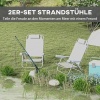 Afbeelding van Outsunny Aluminium Strandstoel, mesh-stof - 62L x 65B x 80H cm - Lichtgrijs