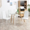 Afbeelding van HOMCOM Eetkamerstoel Kunstleer, Staal - 41L x 50B x 97H cm - Wit