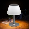Afbeelding van Solar tafellamp voor buiten, IP44 waterdicht, RVS wit, 10x LED warm wit, 19,5x28 cm