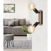 Afbeelding van Plafondlamp Spot Hout 2-vlammen Draaibaar Zwart Bruin E27 21x9x11 cm
