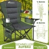 Afbeelding van TRESKO® Opvouwbare Campingstoel tot 150 kg met Armleuningen en Bekerhouder
