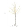 Afbeelding van HOMCOM 120 cm kunstberken kerstboom met LED, decoratie voor bruiloft en feest