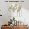 Afbeelding van HOMCOM Luxe Wanddecoratie Metalen Muursculptuur met Uniek Bladdesign voor Woonkamer en Slaapkamer