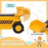 Afbeelding van HOMCOM Elektrische Rij-Op Constructieauto Geel, Kunststof en IJzer, 74,5 x 36 x 43,5 cm