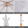 Afbeelding van Outsunny Parasol van Tannenhout, Bamboe, Polyester - Crèmewit - L200 x B150 x H235 cm