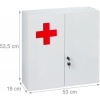 Afbeelding van Afsluitbare medicijnkast - 11 vakken - staal - 53,5 x 53 x 19 cm - 2 deuren - wit-rood