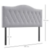 Afbeelding van HOMCOM hoofdeinde van populierenhout met grijze polyester bekleding 185 x 8 x 134 cm