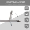 Afbeelding van Outsunny Inklapbaar Ligbed met Kussen en 5 Posities - Bruin Tuinligbed