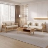 Afbeelding van HOMCOM 2-zits Sofa - Polyester, Gummihout - 123L x 69B x 74H cm - Beige