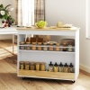 Afbeelding van HOMCOM Keukentrolley met werkblad, laden, soft-close deur en handgreep, 107x50x85cm, eiken