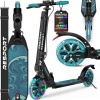 Afbeelding van RE:SPORT® Cityroller voor kinderen en volwassenen met LED, bel en draagband | Opvouwbare scooter met
