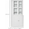 Afbeelding van HOMCOM Boekenrek MDF, Gehard Glas - 76L x 40B x 178,5H cm - Wit