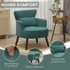 Afbeelding van HOMCOM Donkergroene loungestoel met rugleuning en houten poten, tot 120 kg