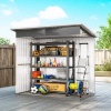 Afbeelding van Outsunny Tuinhuis van staal 211L x 133B x 190H cm - Donkergrijs