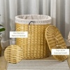 Afbeelding van HOMCOM - Rieten Wasmand met Deksel en Afneembare Waszak