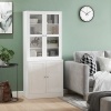 Afbeelding van HOMCOM Boekenrek MDF, Gehard Glas - 76L x 40B x 178,5H cm - Wit