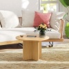 Afbeelding van HOMCOM Ronde Bamboe Salontafel Ø66 cm, Moderne Bijzettafel, Belastbaar tot 120 kg, Natuur