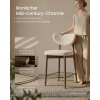 Afbeelding van VASAGLE Barkruk set van 2 met rugleuning, linnenlook, cappuccino-beige en walnoot