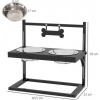 Afbeelding van PawHut Huisdieren Voederbak Staal 40,5L x 22B x 39H cm Zwart