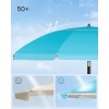 Afbeelding van ONGMICS 160 cm strandparasol, UPF 50+, opvouwbaar, in hoogte verstelbaar, blauw