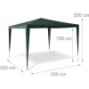 Afbeelding van Paviljoen 3x3 m van kunststof in groen
