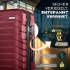 Afbeelding van Tillvex® 3-delige reiskofferset met bagageweegschaal en accessoires, lila