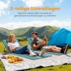 Afbeelding van Outsunny Set van 2 verstelbare strandstoelen met kussen en opbergtas, blauw + groen + wit