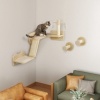 Afbeelding van PawHut 3-delig kattenklimwand set met krabplank, sprongplaten en speelbal, beige