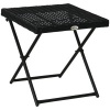 Afbeelding van Outsunny Opvouwbare rotan bistrotafel 40 x 40 cm zwart voor terras en balkon