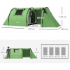 Afbeelding van Outsunny Tunneltent van polyester en glasvezel - 470L x 220B x 150H cm - Donkergroen