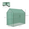 Afbeelding van Outsunny Vervangingszeil voor broeikas, 140 x 213 x 190 cm, met raam en deur, groen