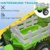 Afbeelding van HOMCOM Elektrische Tractor met Aanhanger, Kinder Opzittractor met Afstandsbediening, Groen