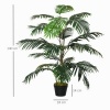 Afbeelding van Outsunny Decoratieve Kunststofpalm met 20 Bladeren, Kunstplant met Pot voor Binnen en Buiten 140cm h