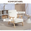 Afbeelding van HOMCOM Sessel van polyester, schuimstof - 80L x 65B x 83H cm - Crèmewit