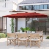Afbeelding van Outsunny Dubbelzijdige Parasol - Polyester, Metaal - Wijnrood 150L x 295B x 170-214H cm