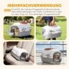 Afbeelding van Pawhut Harde Dierenvervoerder - Kunststof, Staal - 49L x 32B x 31H cm - Lichtgrijs