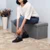 Afbeelding van Songmics Sofa met opbergdoos, vouwkast, max. 300 kg, 120 L, 110 x 38 x 38 cm, lichtgrijs faux linnen
