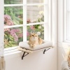 Afbeelding van PawHut Kattenhuis van Grenenhout, Polyester 50x36x24 cm, Roomwit