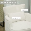Afbeelding van HOMCOM Fauteuil met rugleuning en afgeronde armleuningen, crèmewit, voor woonkamer en slaapkamer