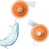 Afbeelding van Opvouwbare jerrycan set van 4 - 10 liter - met kraan - BPA-vrij - transparant/oranje